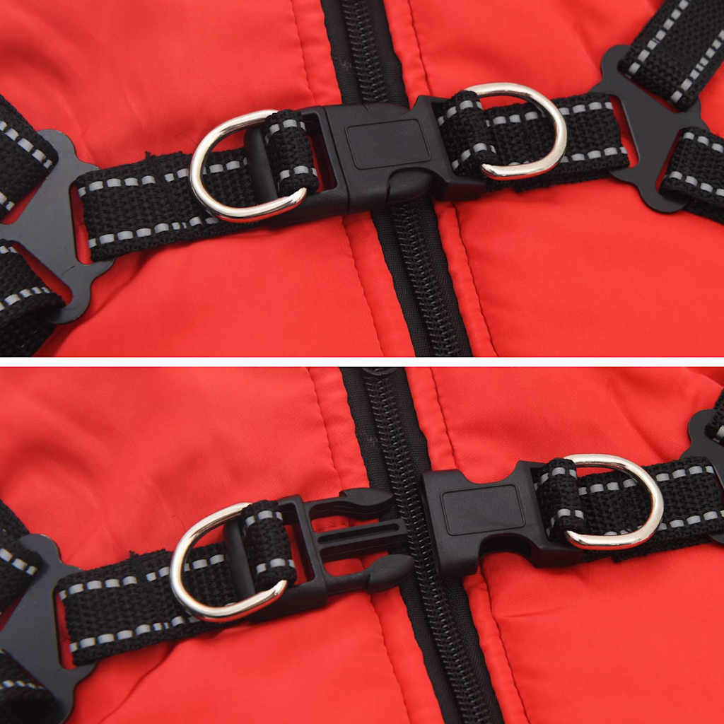 Hund Frakk Rød L24 Fleece og polyester