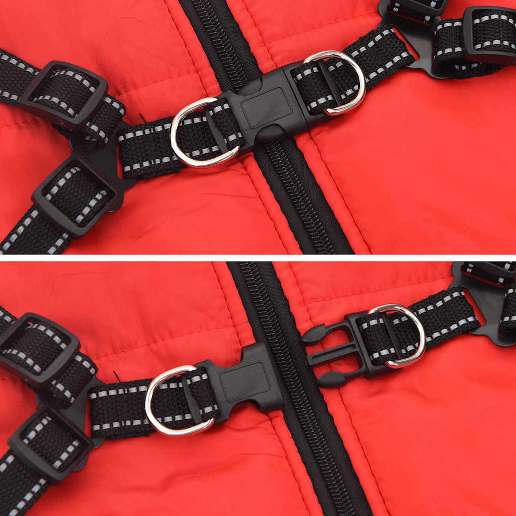 Hund Frakk Rød L44 Fleece og polyester