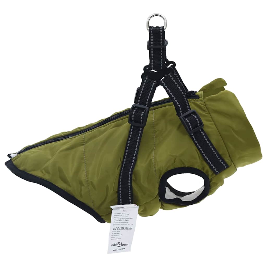 Hund Frakk Army grønn L36 Fleece og polyester