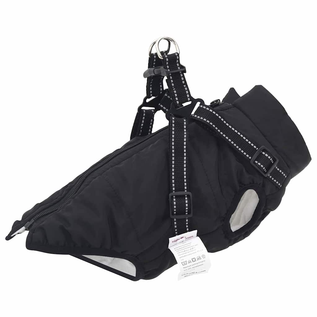 Hund Frakk Svart L28 Fleece og polyester