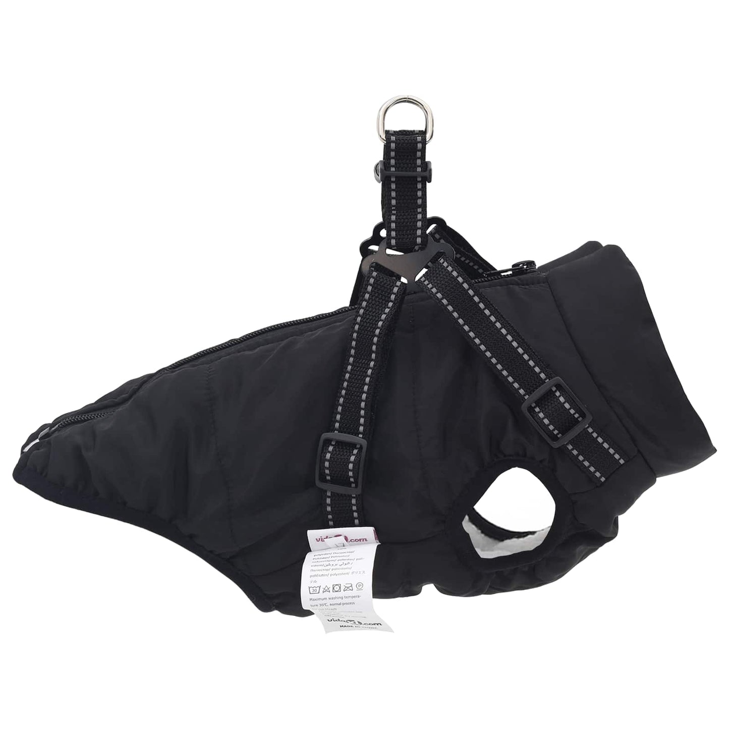 Hund Frakk Svart L40 Fleece og polyester