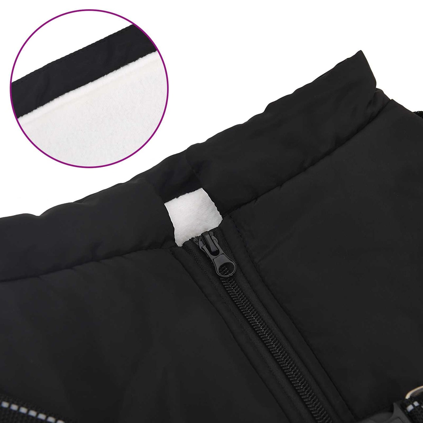Hund Frakk Svart L44 Fleece og polyester