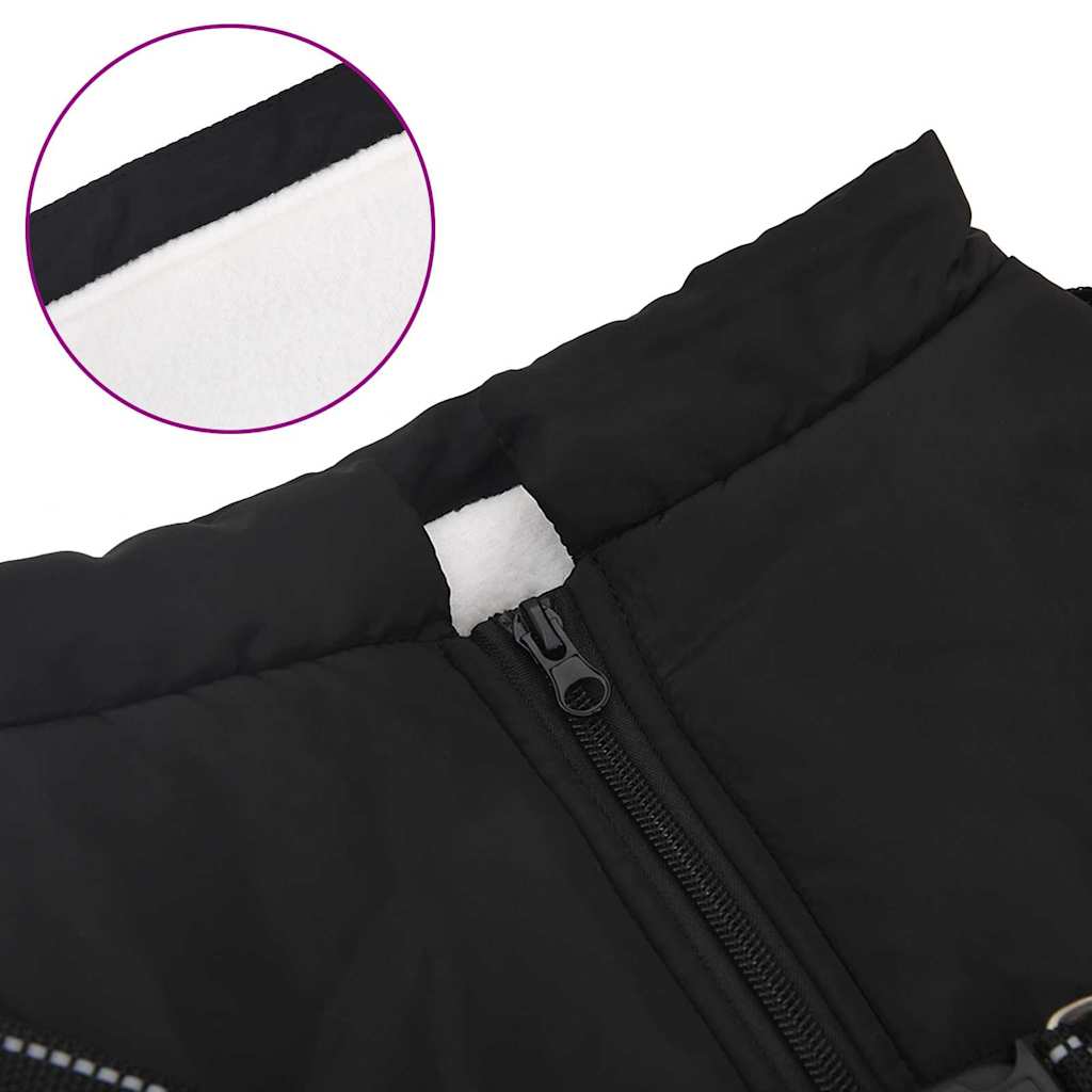 Hund Frakk Svart L48 Fleece og polyester
