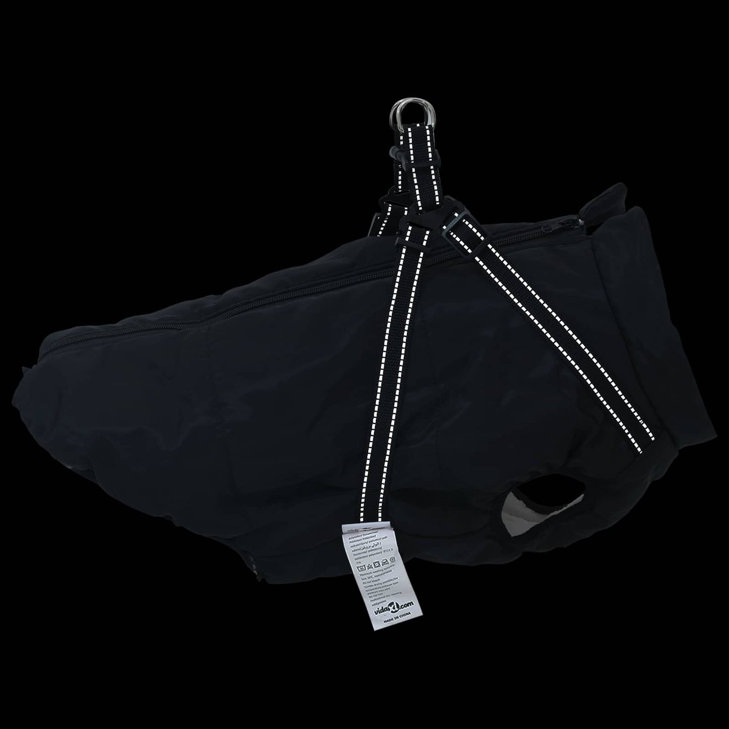 Hund Frakk Svart L52 Fleece og polyester