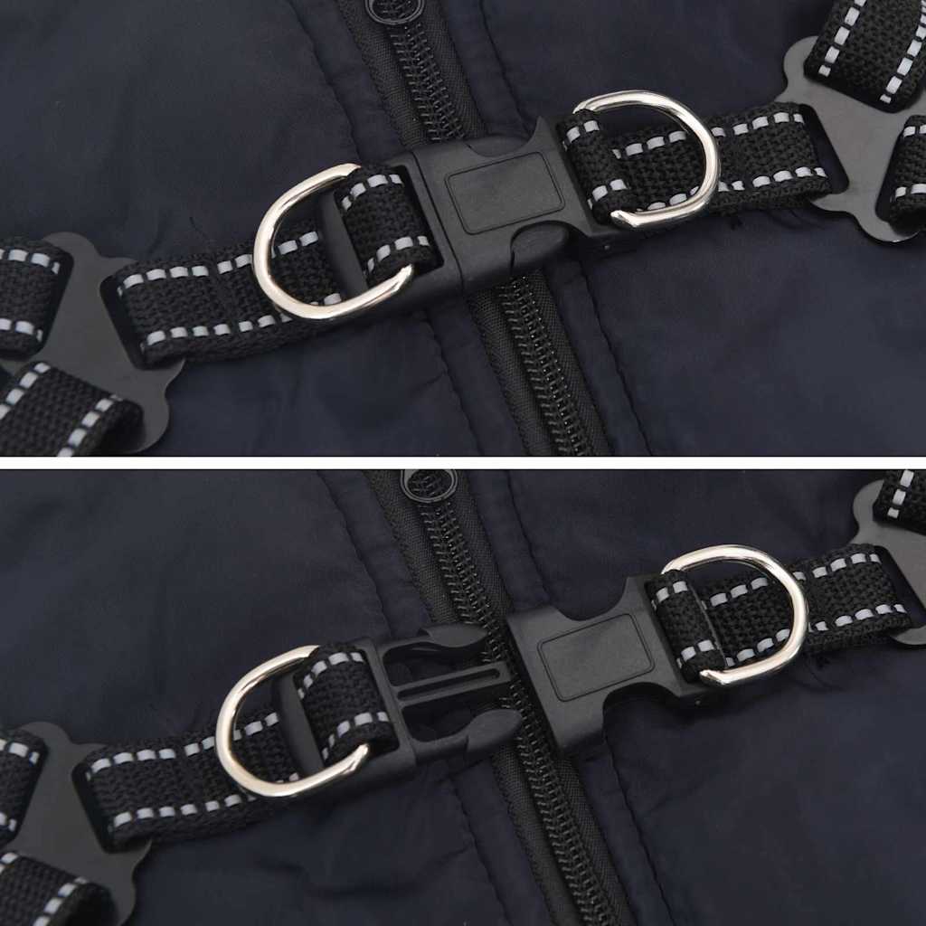 Hund Frakk Marineblå L32 Fleece og polyester