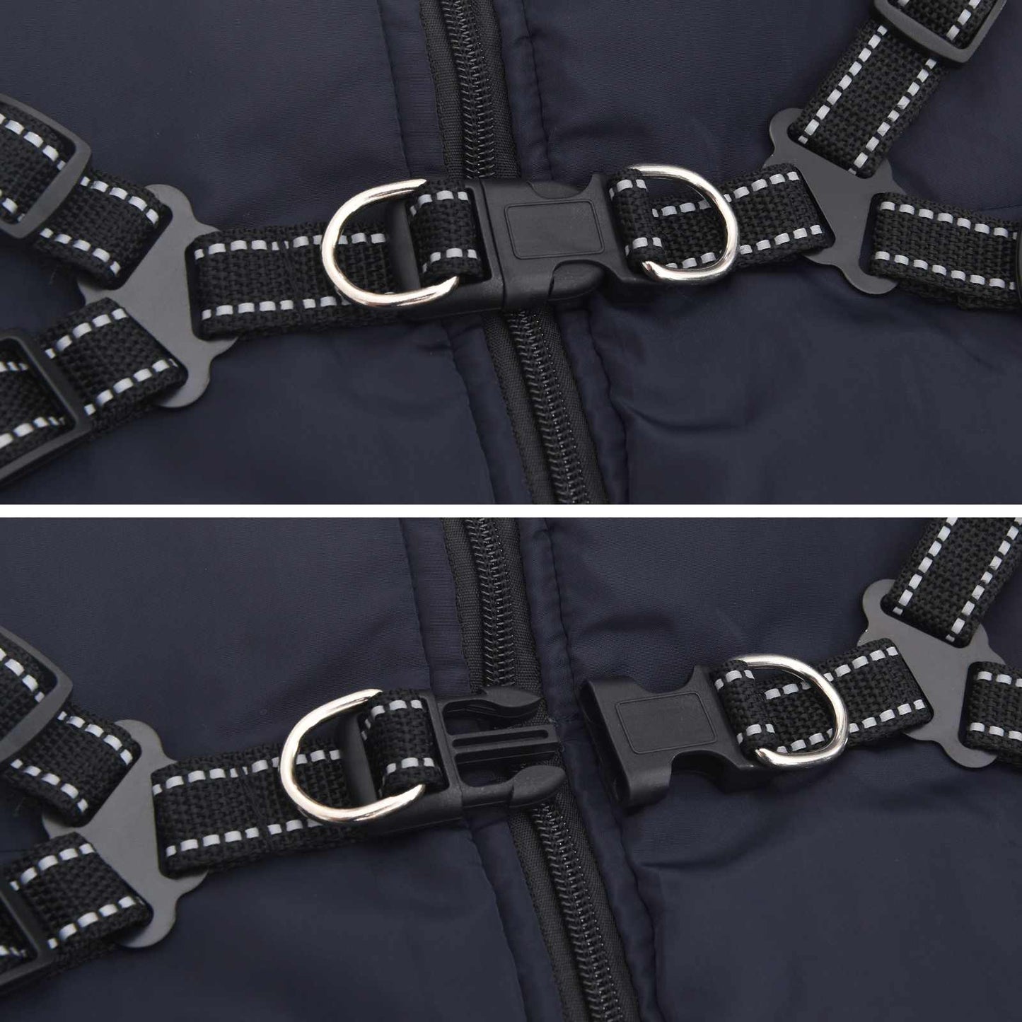 Hund Frakk Marineblå L52 Fleece og polyester