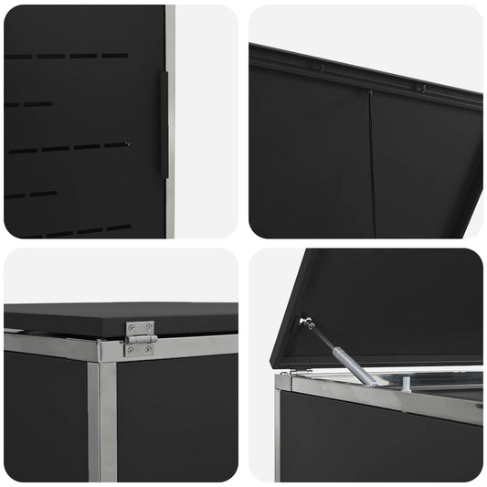 Avfallsbeholderoppbevaring Svart 77,5 x 69 x 112,5 cm