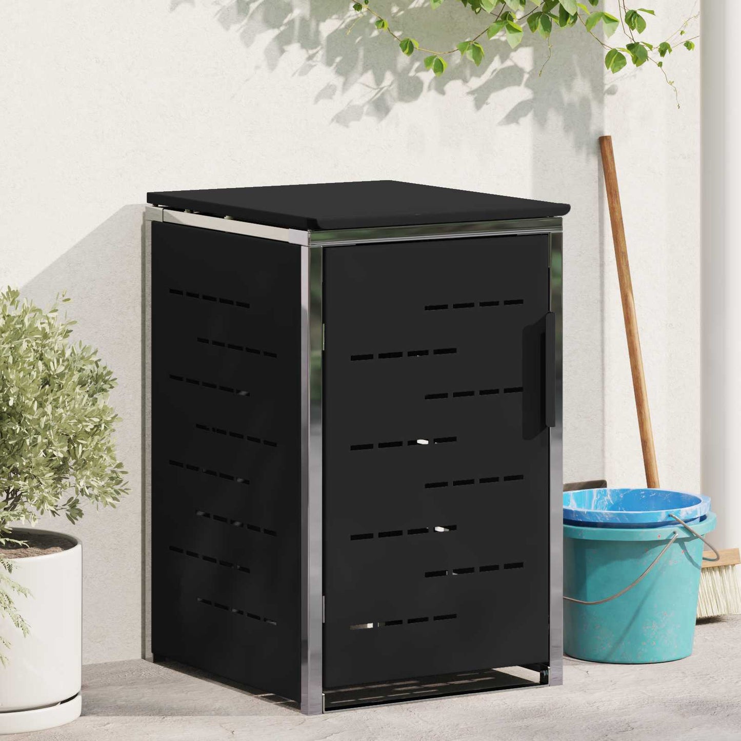 Avfallsbeholderoppbevaring Svart 77,5 x 69 x 112,5 cm