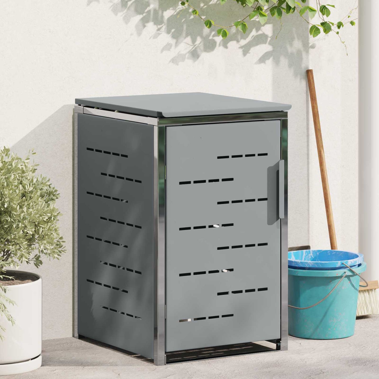 Avfallsbeholderoppbevaring Grå 77,5 x 69 x 112,5 cm