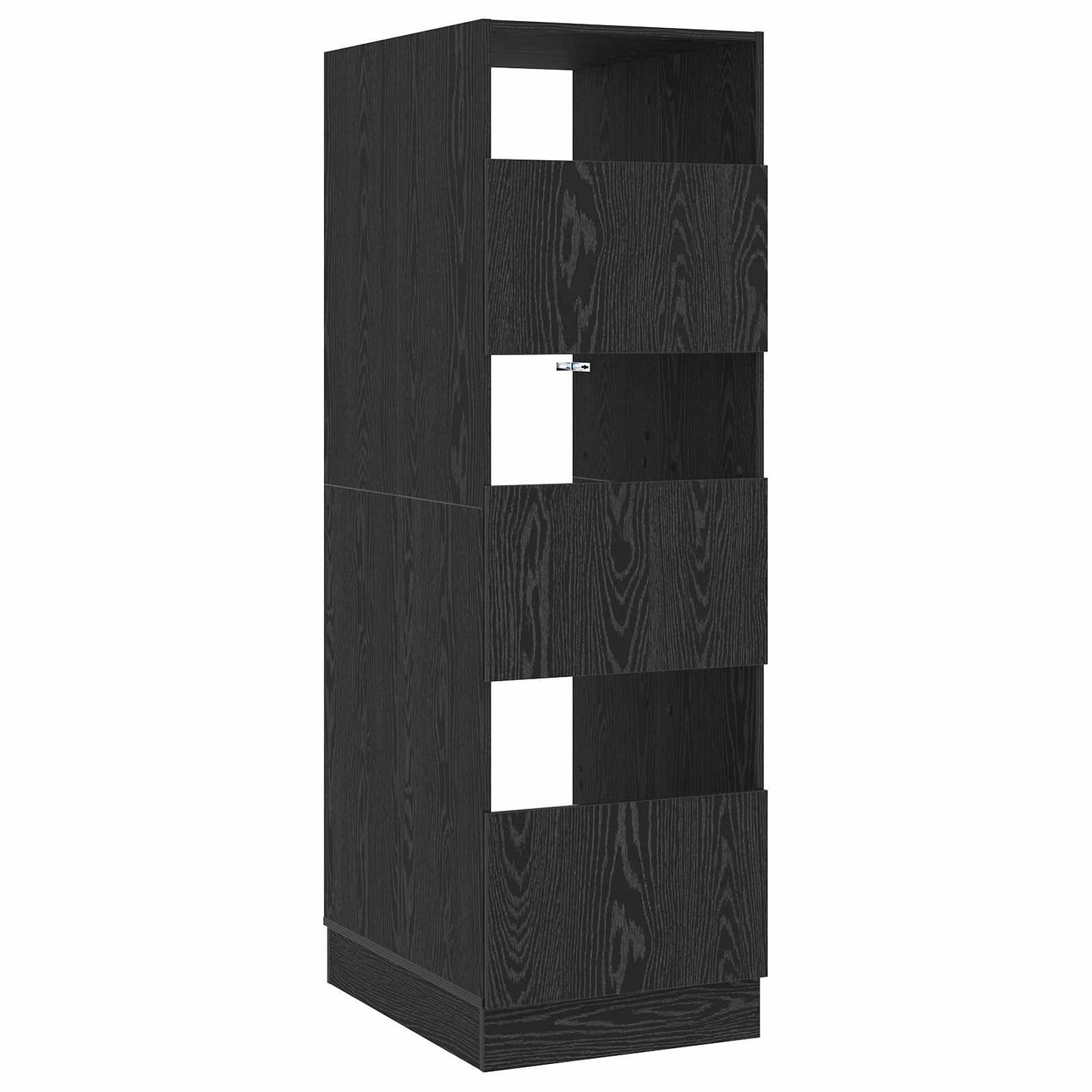 Vaskeromskap med dør Svart Eik 50 x 68 x 162 cm Konstruert tre