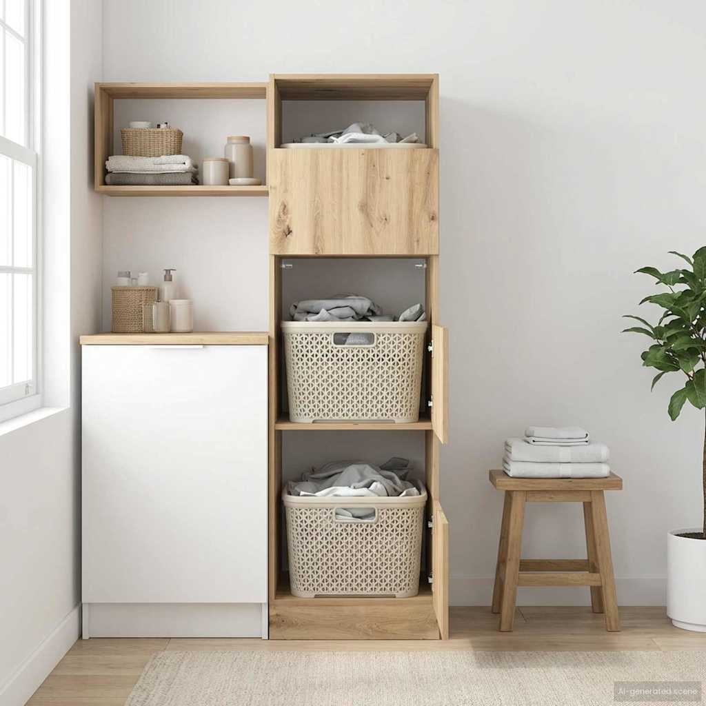 Vaskeromskap Artisan Eik 50 x 68 x 162 cm Konstruert tre