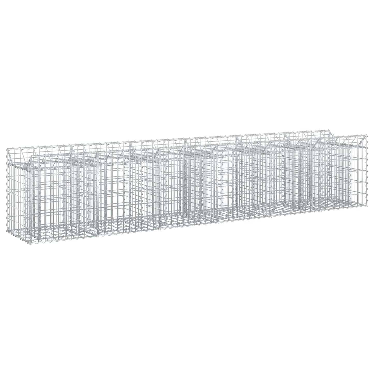 Gabion hevet seng 2 pcs sølv 300 x 50 x 60 cm Galvanisert Stål vidaXL