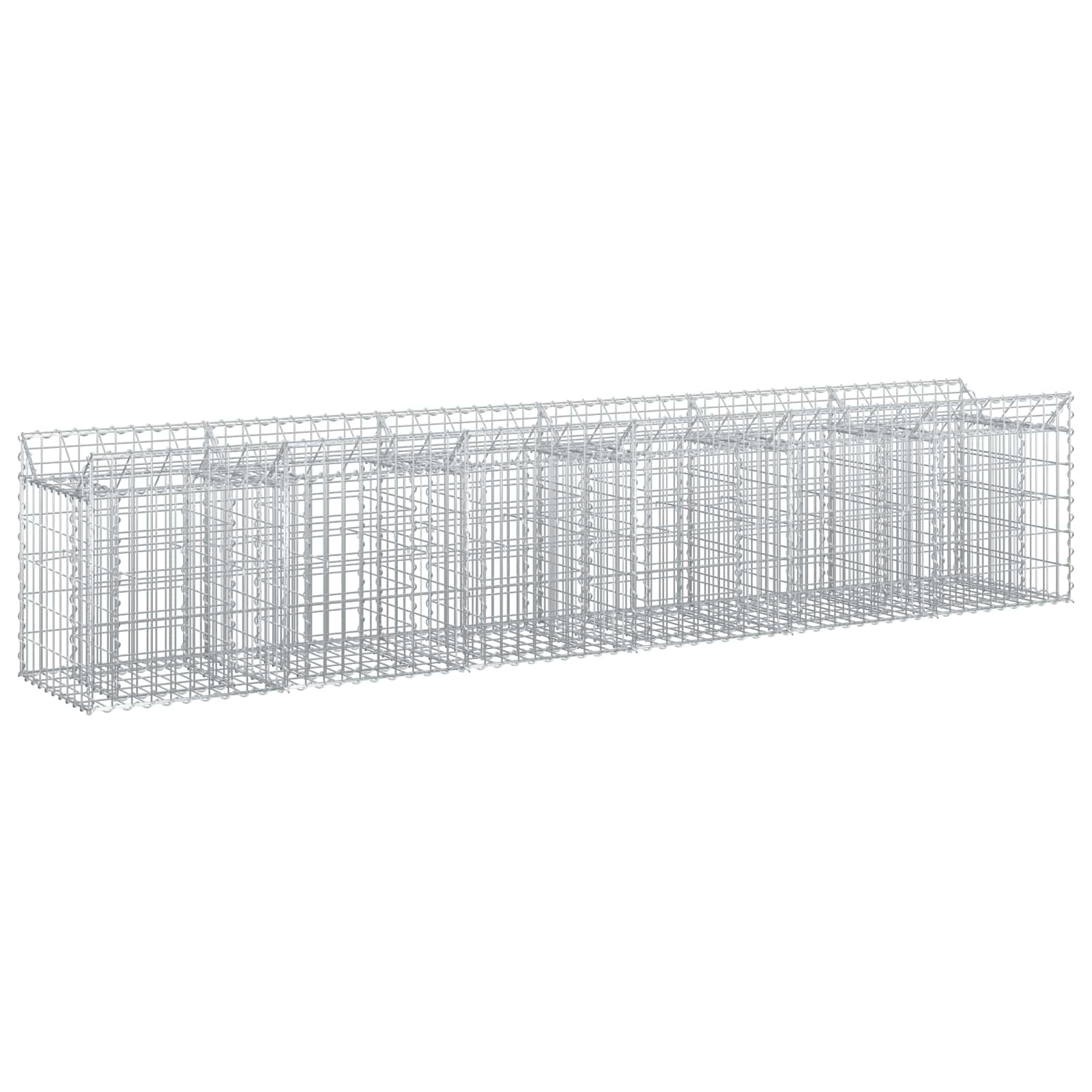 Gabion hevet seng 2 pcs sølv 300 x 50 x 60 cm Galvanisert Stål vidaXL