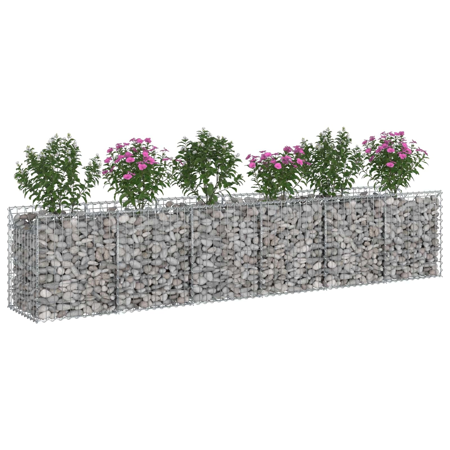 Gabion hevet seng 2 pcs sølv 300 x 50 x 60 cm Galvanisert Stål vidaXL
