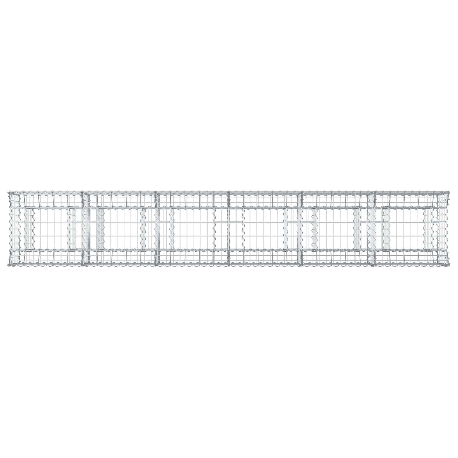 Gabion hevet seng 2 pcs sølv 300 x 50 x 60 cm Galvanisert Stål vidaXL