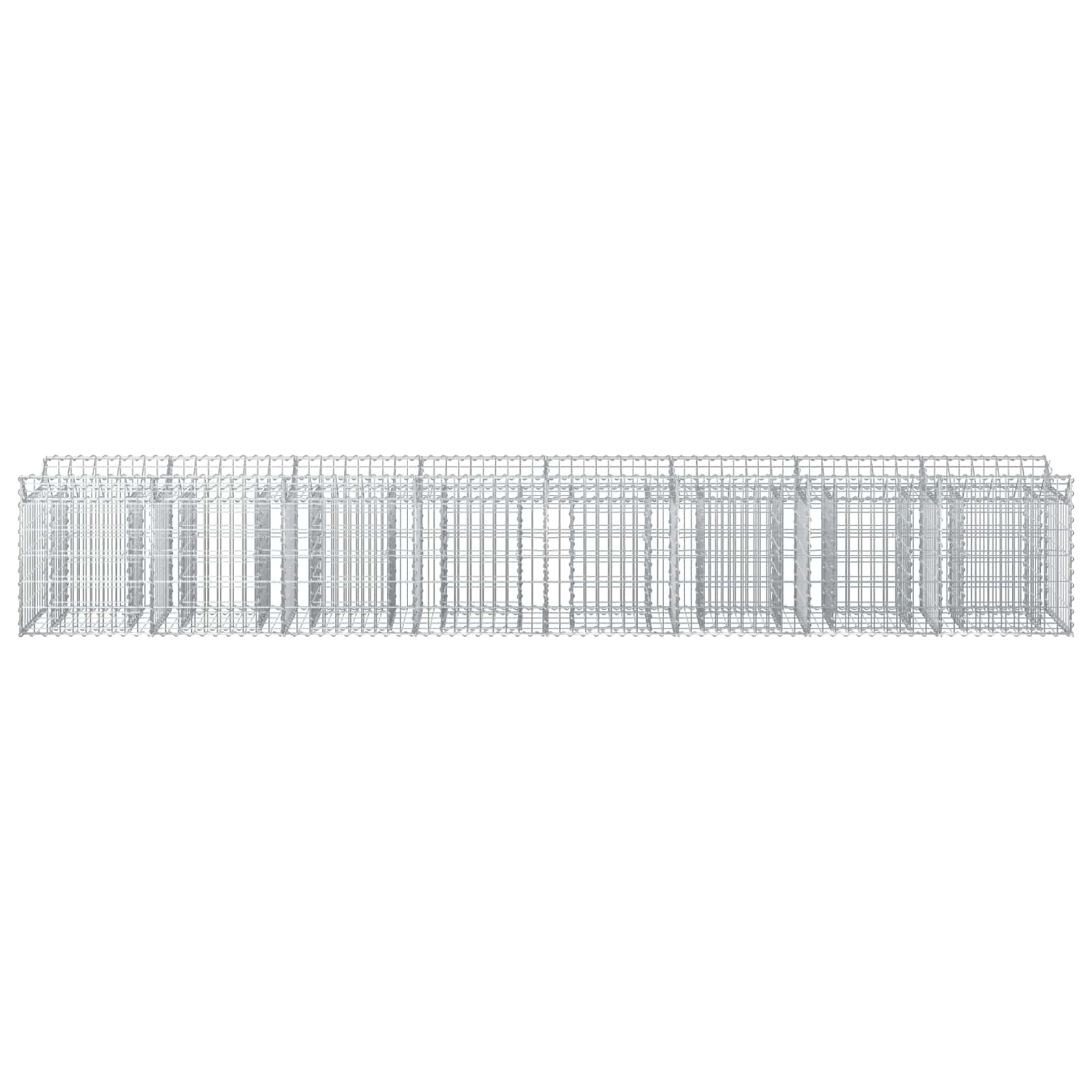 Gabion hevet seng 2 pcs sølv 400 x 50 x 60 cm Galvanisert Stål vidaXL