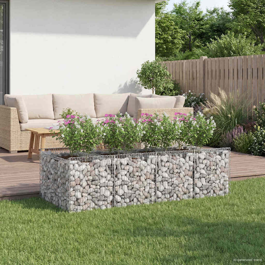 Gabion hevet seng 2 pcs Sølv