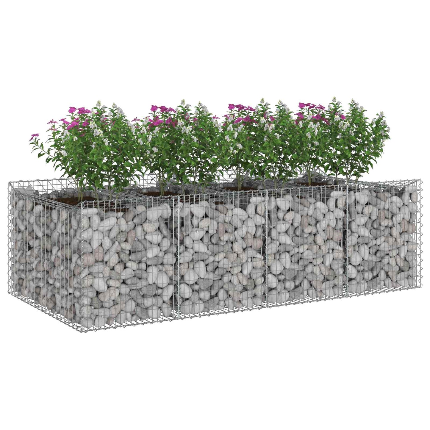 Gabion hevet seng 2 pcs Sølv