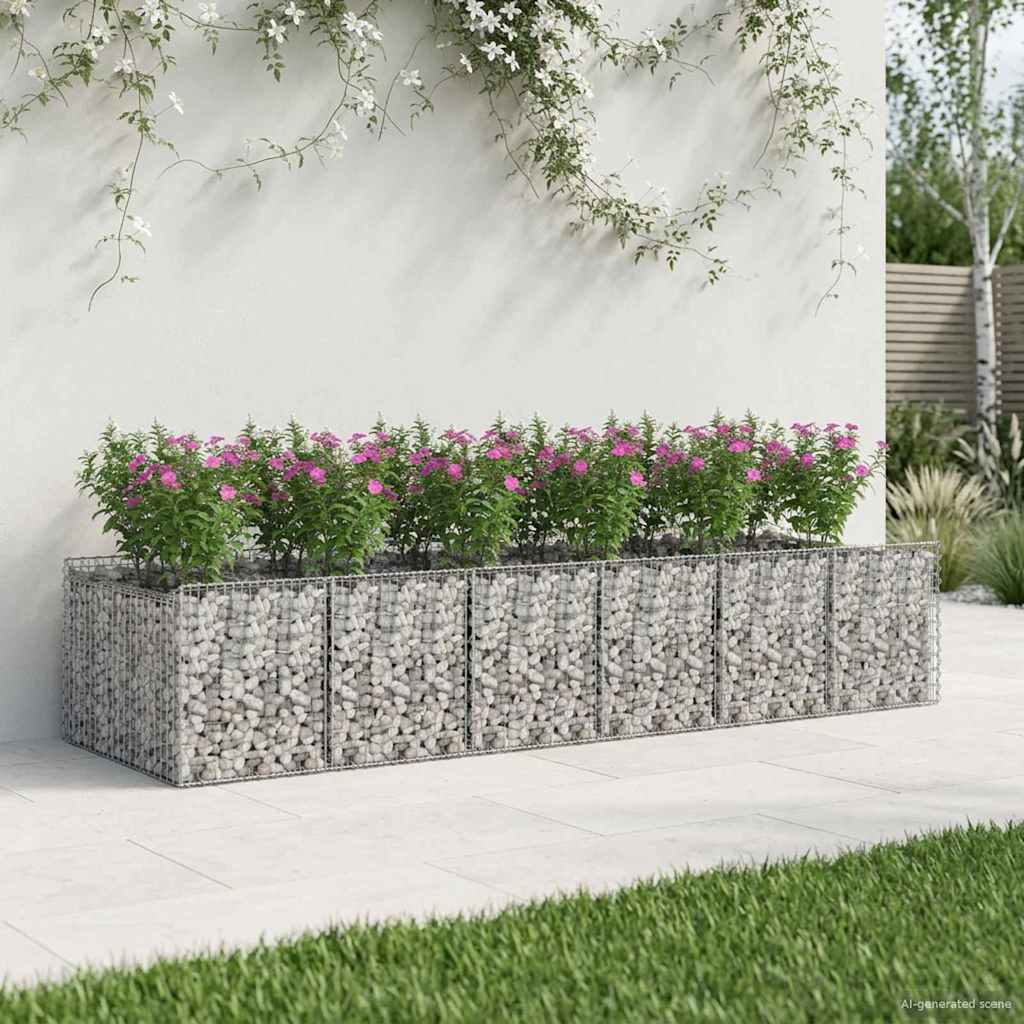 Gabion hevet seng 2 pcs Sølv