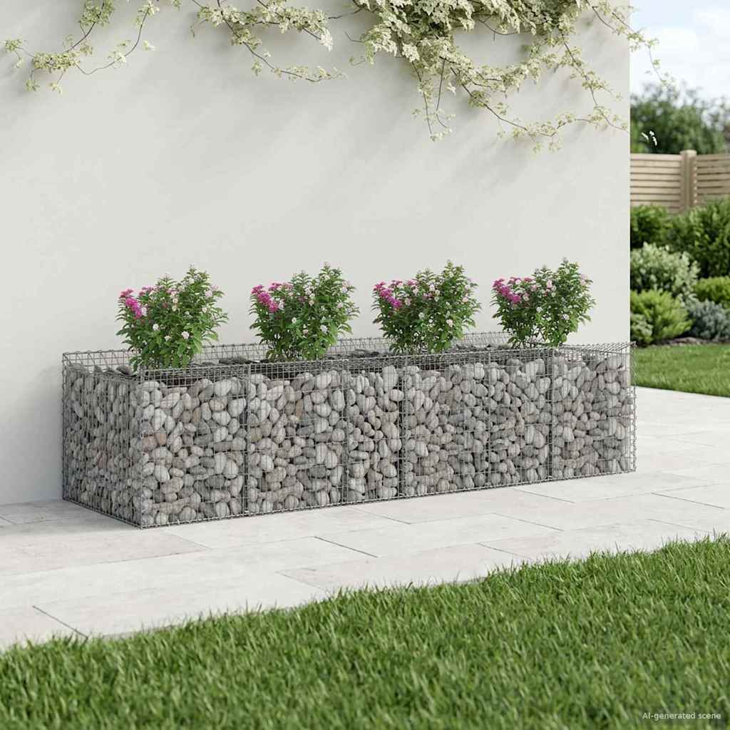 Gabion hevet seng 3 pcs Sølv