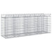 Gabion hevet seng 2 pcs sølv 200 x 50 x 80 cm Galvanisert Stål vidaXL