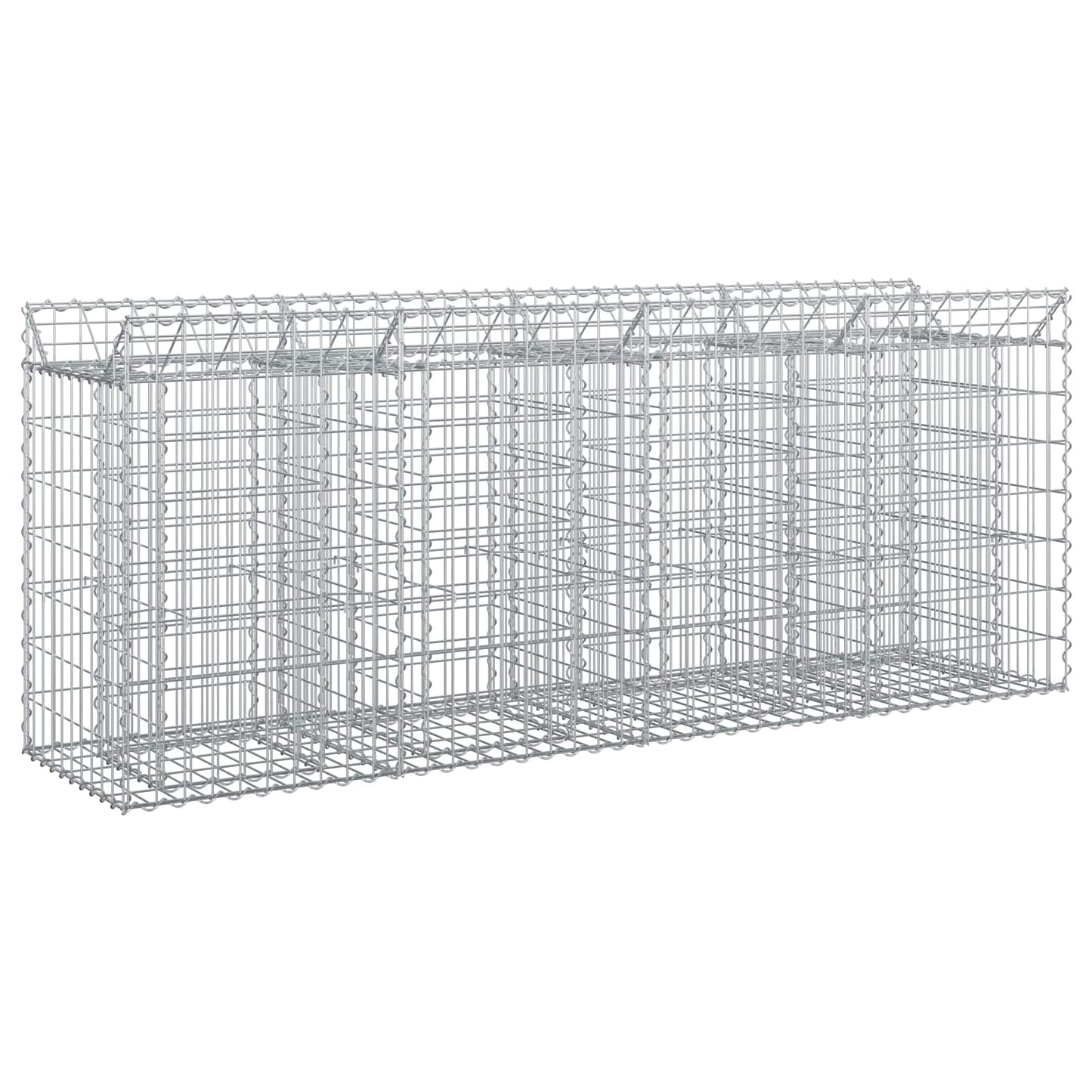 Gabion hevet seng 2 pcs sølv 200 x 50 x 80 cm Galvanisert Stål vidaXL