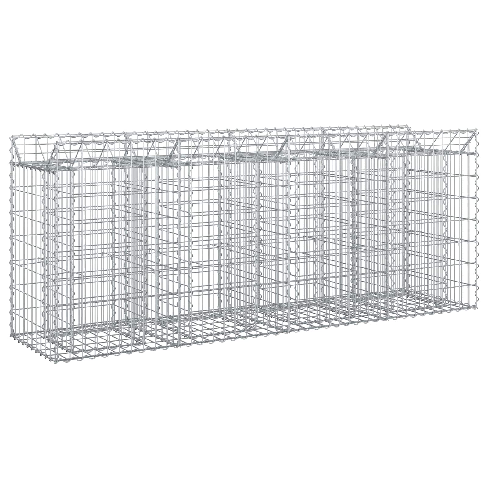 Gabion hevet seng 2 pcs sølv 200 x 50 x 80 cm Galvanisert Stål vidaXL