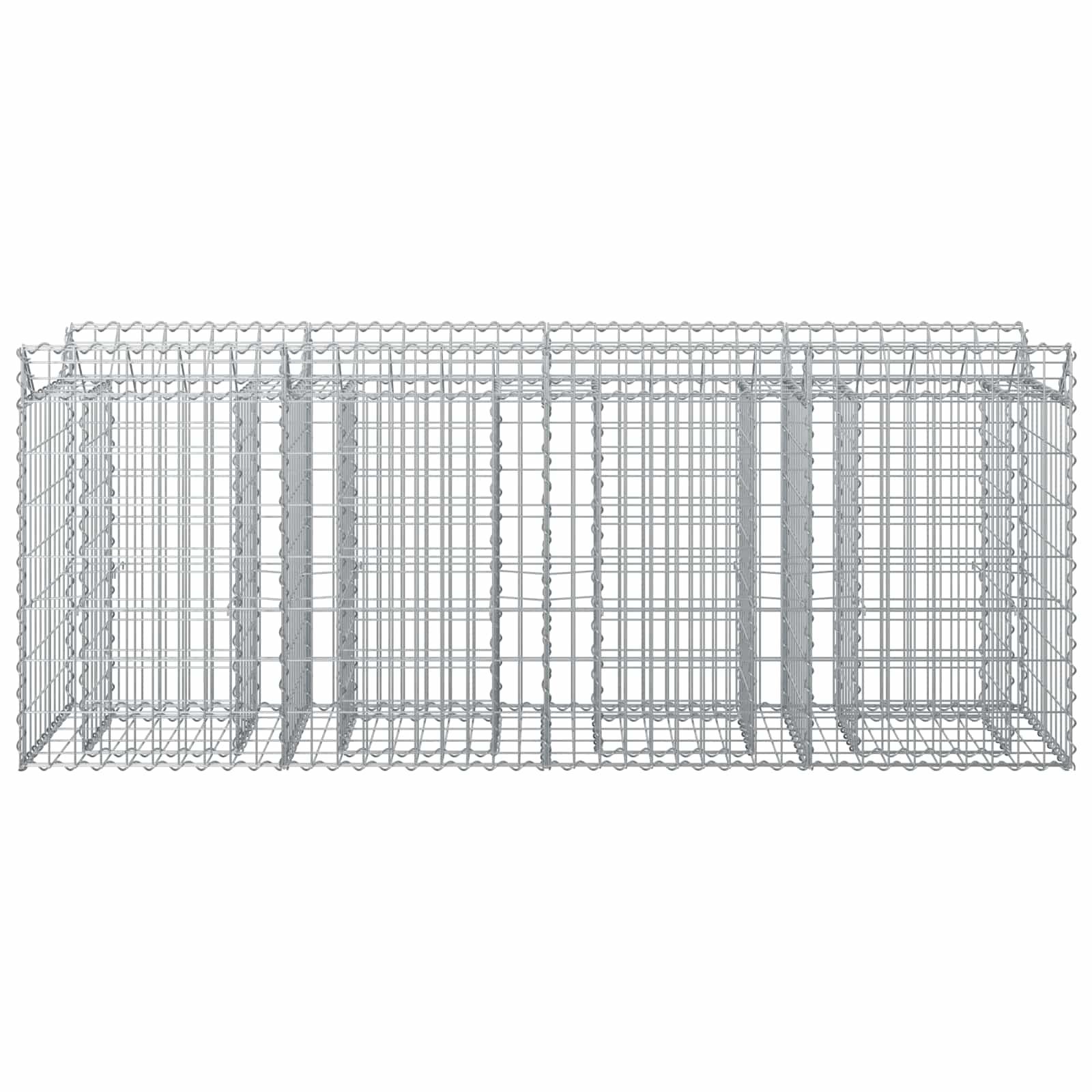 Gabion hevet seng 2 pcs sølv 200 x 50 x 80 cm Galvanisert Stål vidaXL