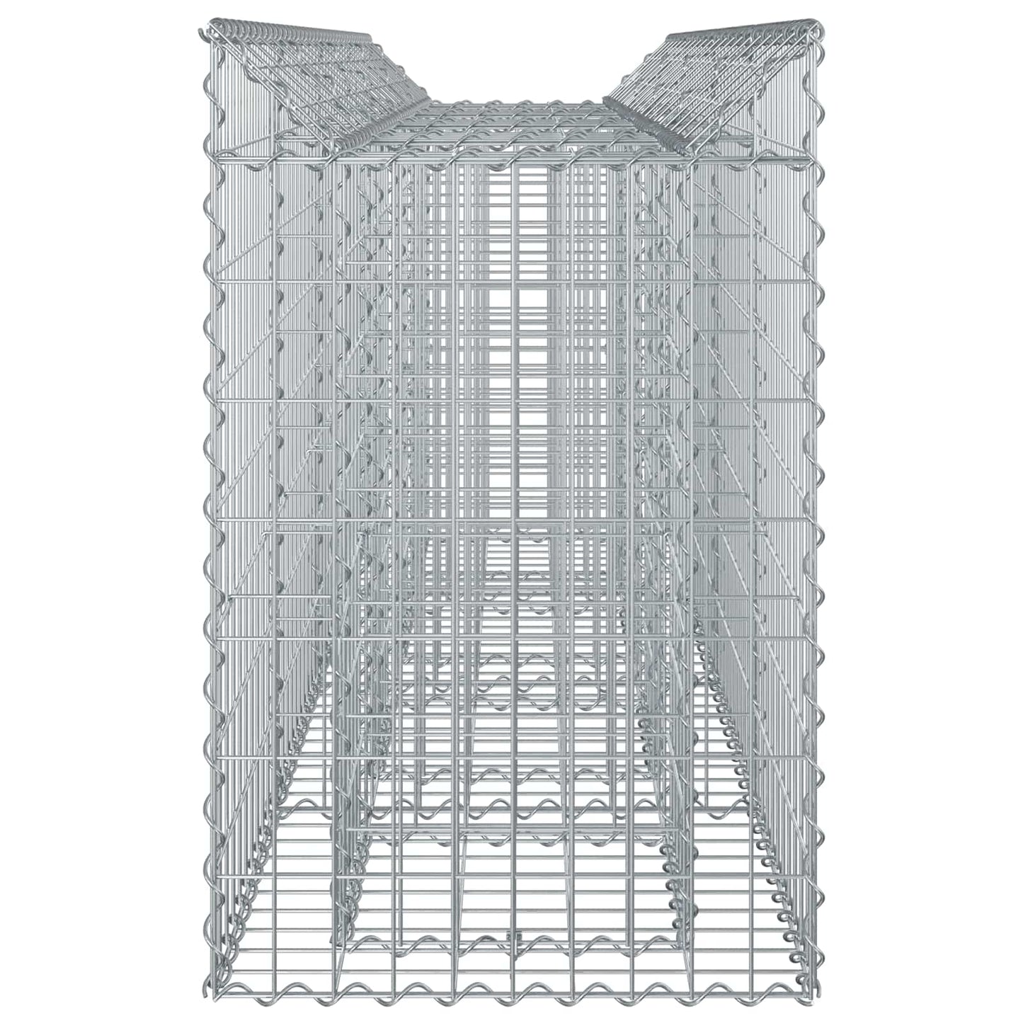 Gabion hevet seng 2 pcs sølv 200 x 50 x 80 cm Galvanisert Stål vidaXL