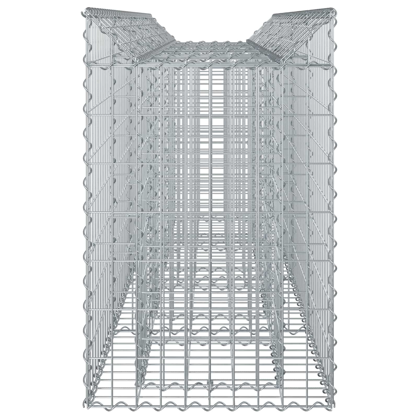 Gabion hevet seng 2 pcs sølv 200 x 50 x 80 cm Galvanisert Stål vidaXL