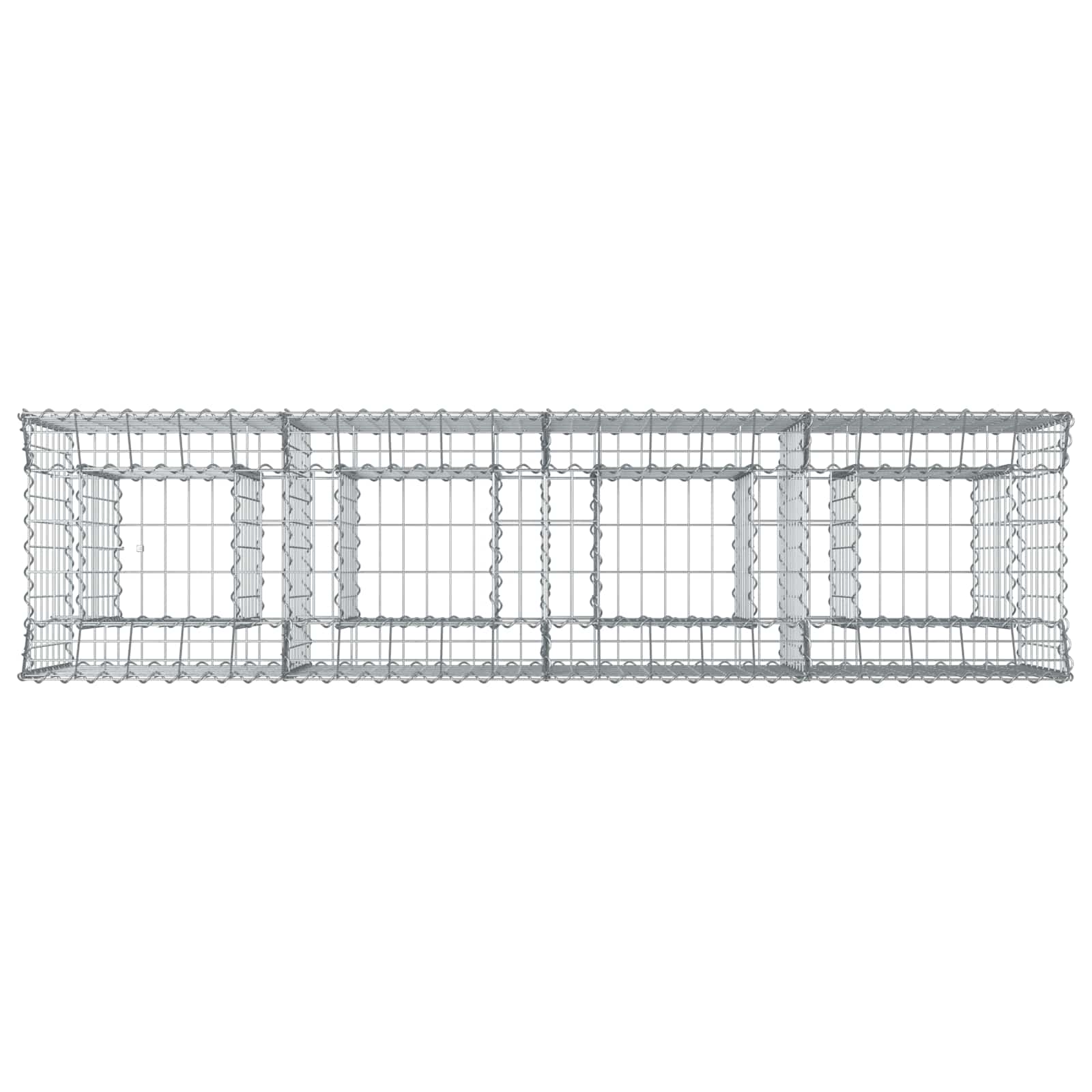 Gabion hevet seng 2 pcs sølv 200 x 50 x 80 cm Galvanisert Stål vidaXL