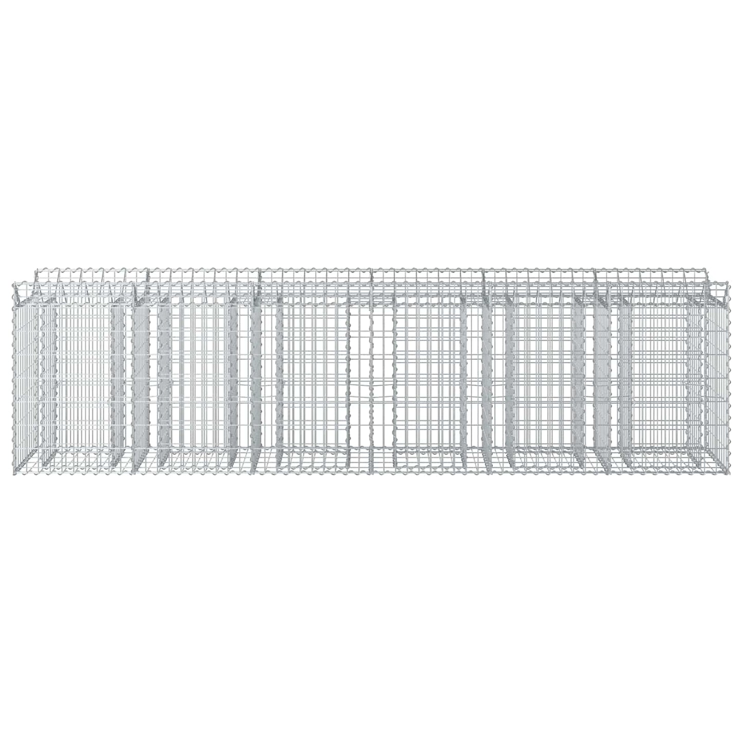 Gabion hevet seng 2 pcs sølv 300 x 50 x 80 cm Galvanisert Stål vidaXL