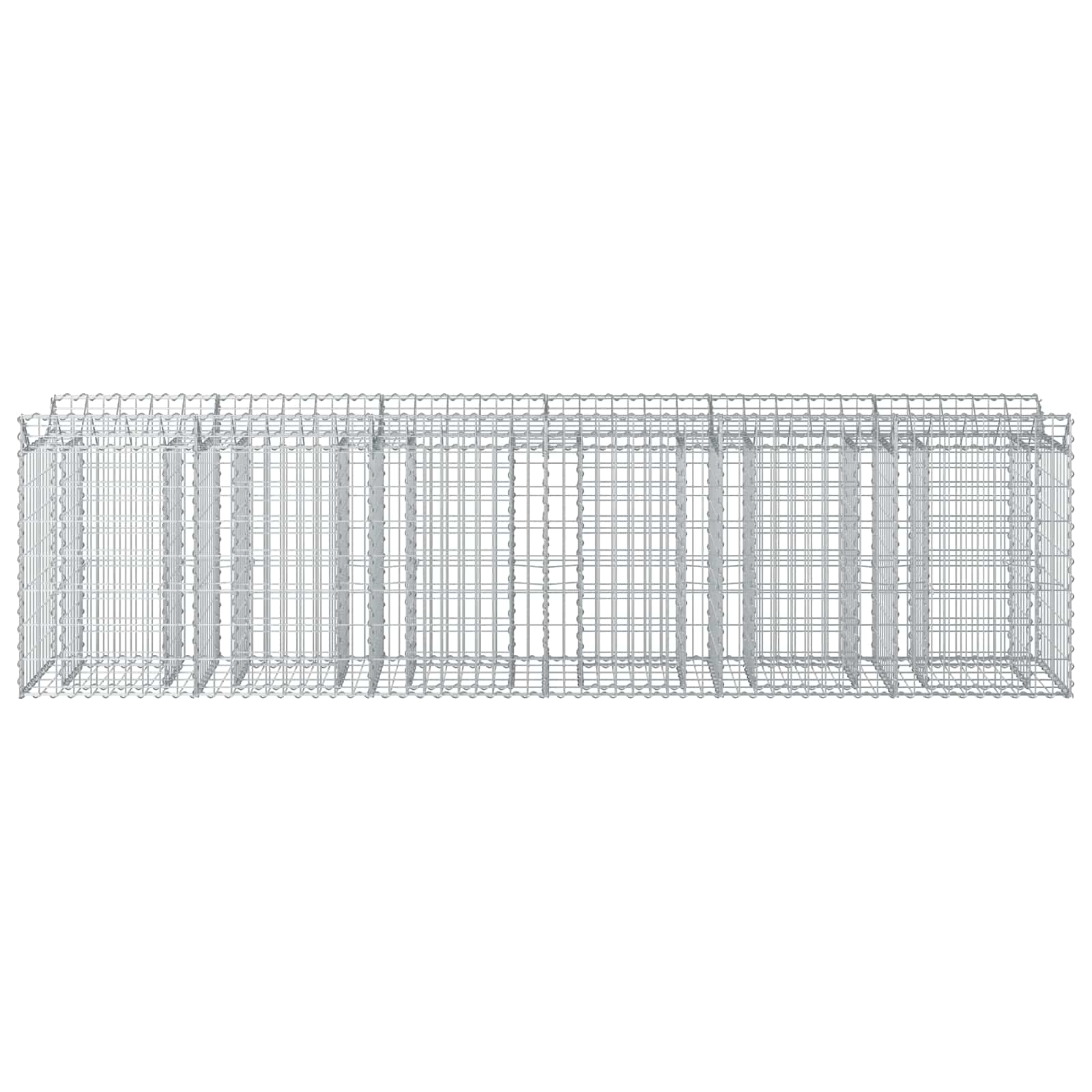 Gabion hevet seng 2 pcs sølv 300 x 50 x 80 cm Galvanisert Stål vidaXL