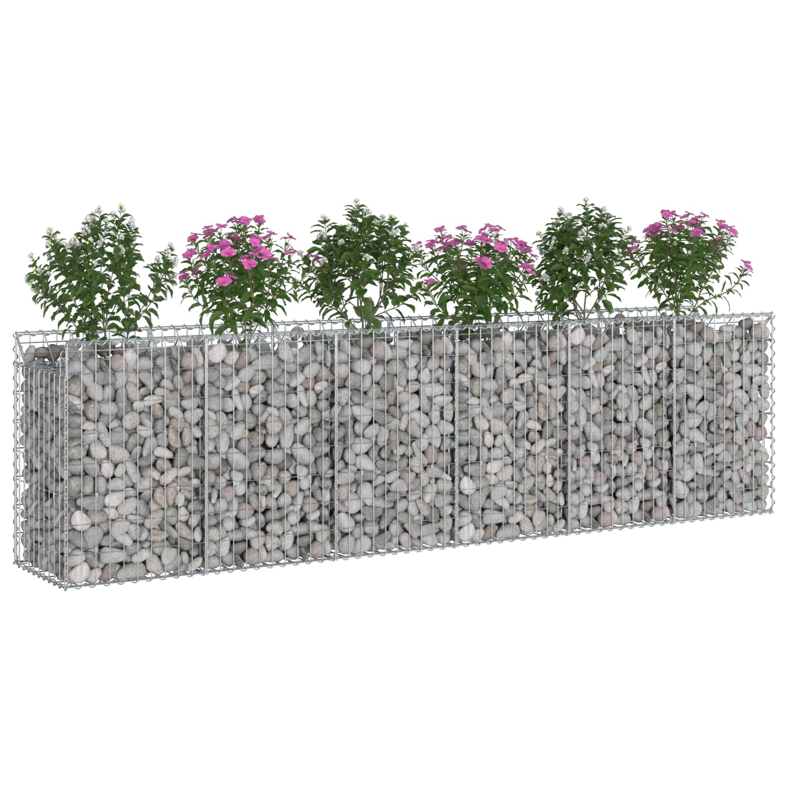 Gabion hevet seng 2 pcs sølv 300 x 50 x 80 cm Galvanisert Stål vidaXL