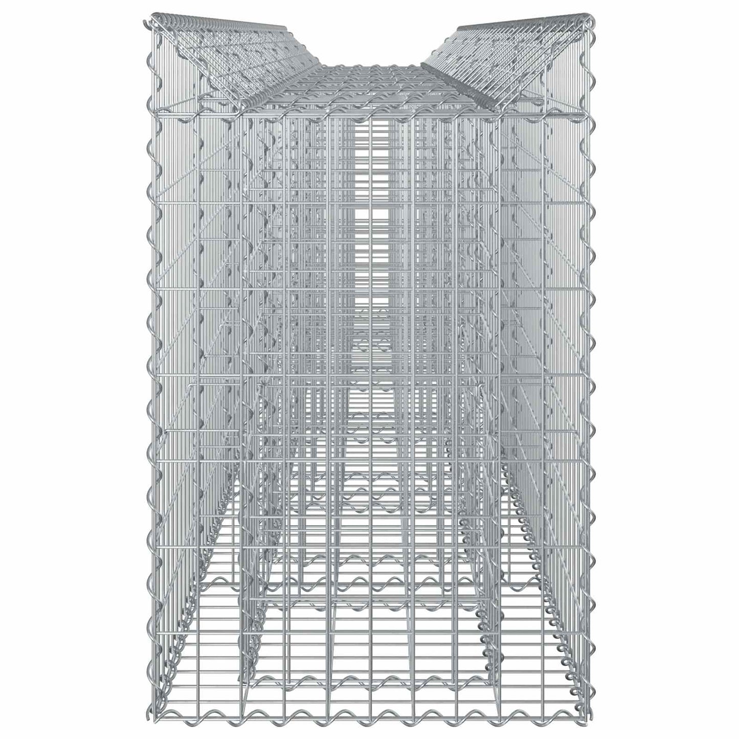 Gabion hevet seng 2 pcs sølv 300 x 50 x 80 cm Galvanisert Stål vidaXL