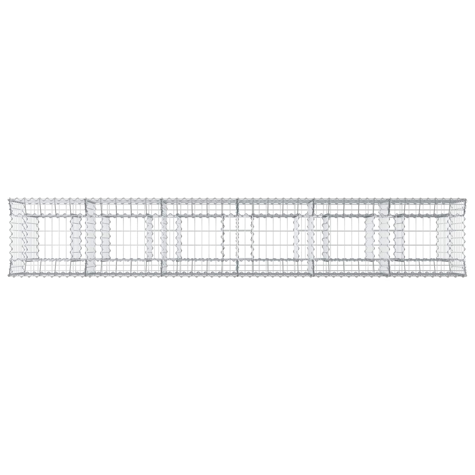 Gabion hevet seng 2 pcs sølv 300 x 50 x 80 cm Galvanisert Stål vidaXL