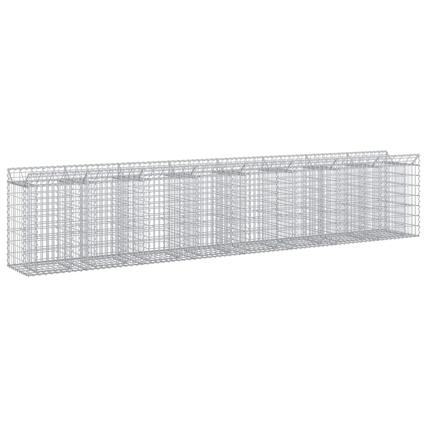 Gabion hevet seng 3 pcs sølv 400 x 50 x 80 cm Galvanisert Stål vidaXL