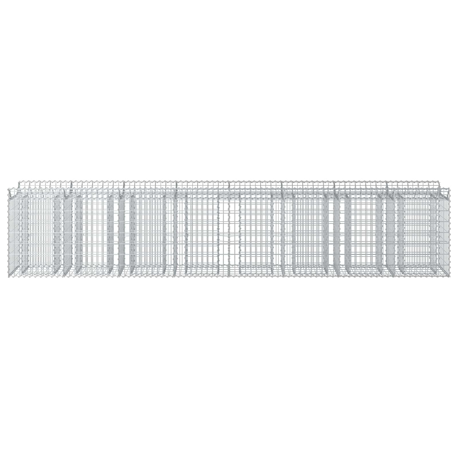 Gabion hevet seng 3 pcs sølv 400 x 50 x 80 cm Galvanisert Stål vidaXL