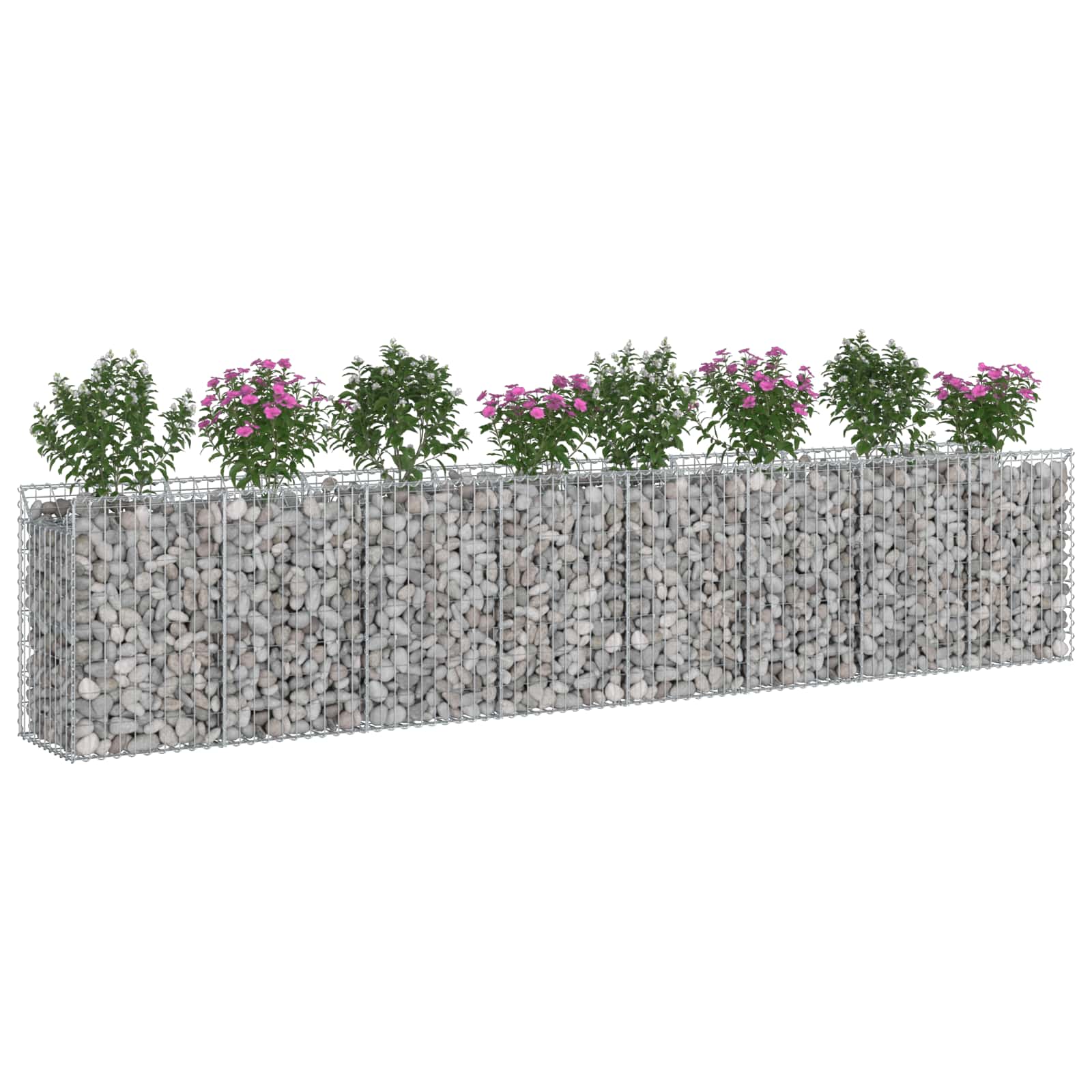 Gabion hevet seng 3 pcs sølv 400 x 50 x 80 cm Galvanisert Stål vidaXL