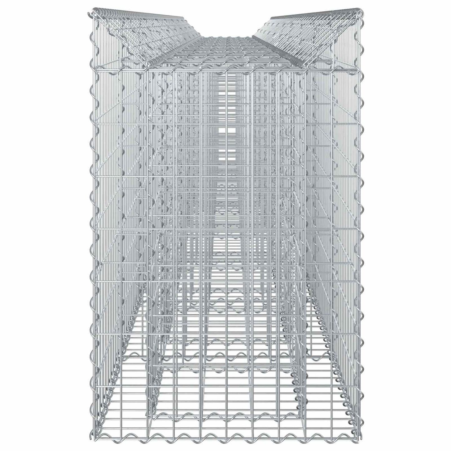 Gabion hevet seng 3 pcs sølv 400 x 50 x 80 cm Galvanisert Stål vidaXL