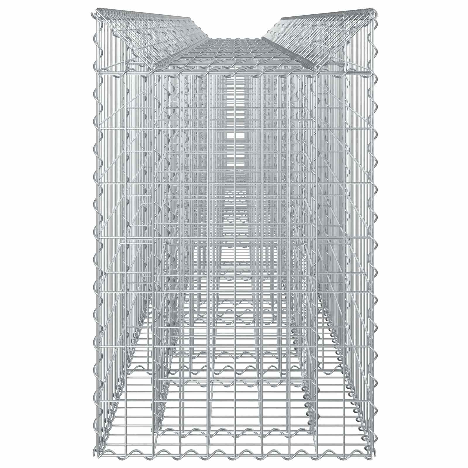 Gabion hevet seng 3 pcs sølv 400 x 50 x 80 cm Galvanisert Stål vidaXL