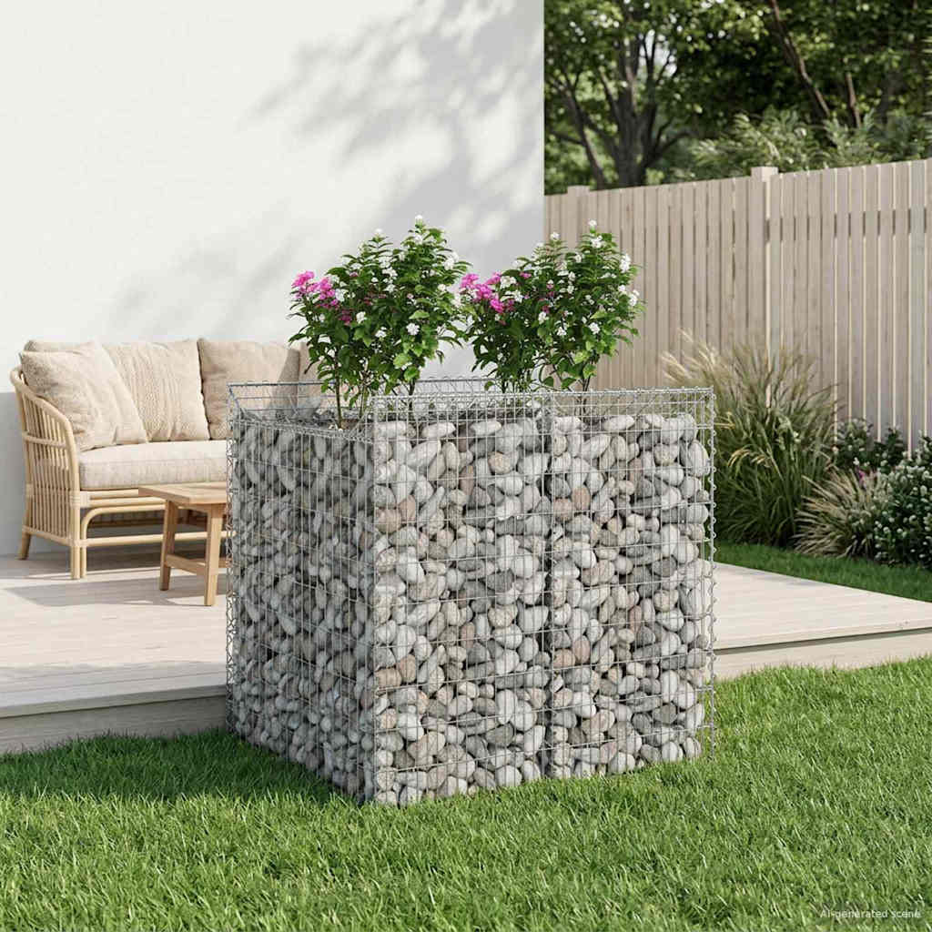Gabion hevet seng 2 pcs Sølv