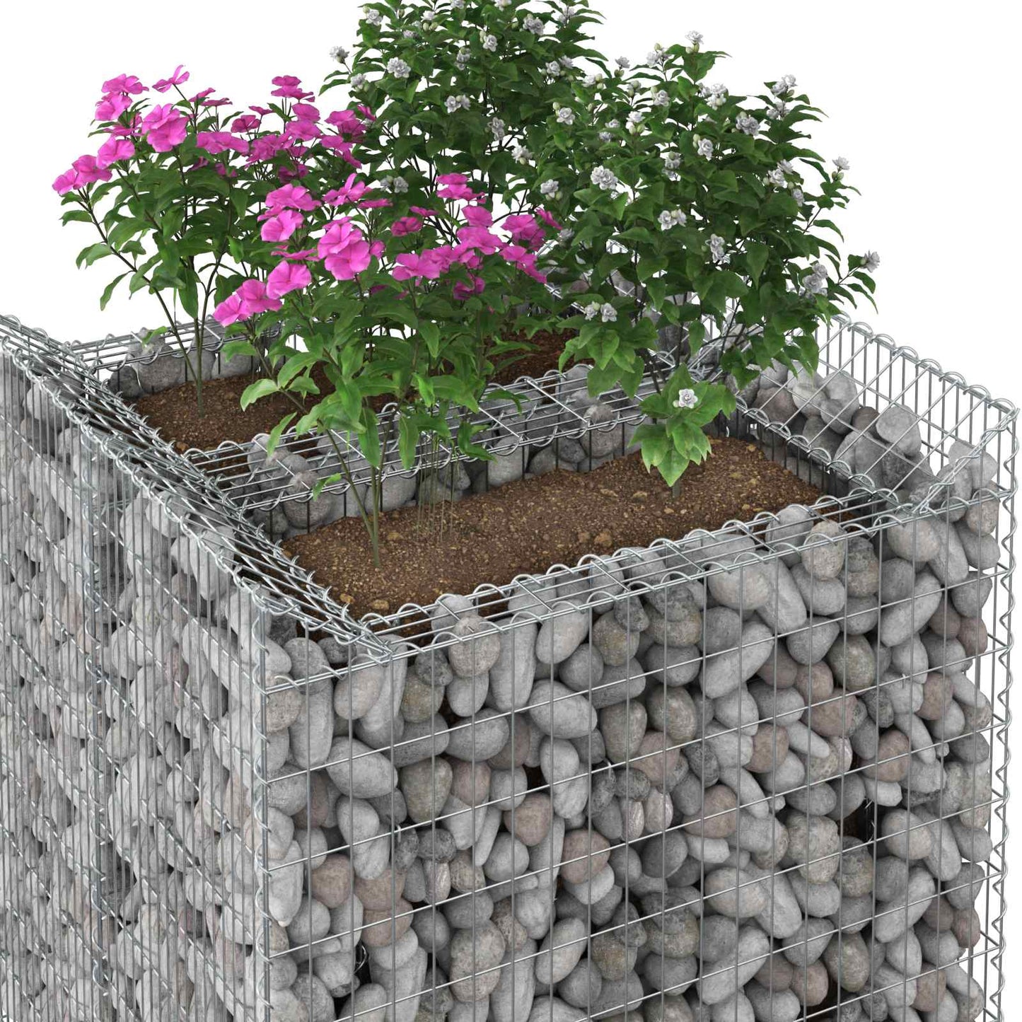 Gabion hevet seng 2 pcs Sølv