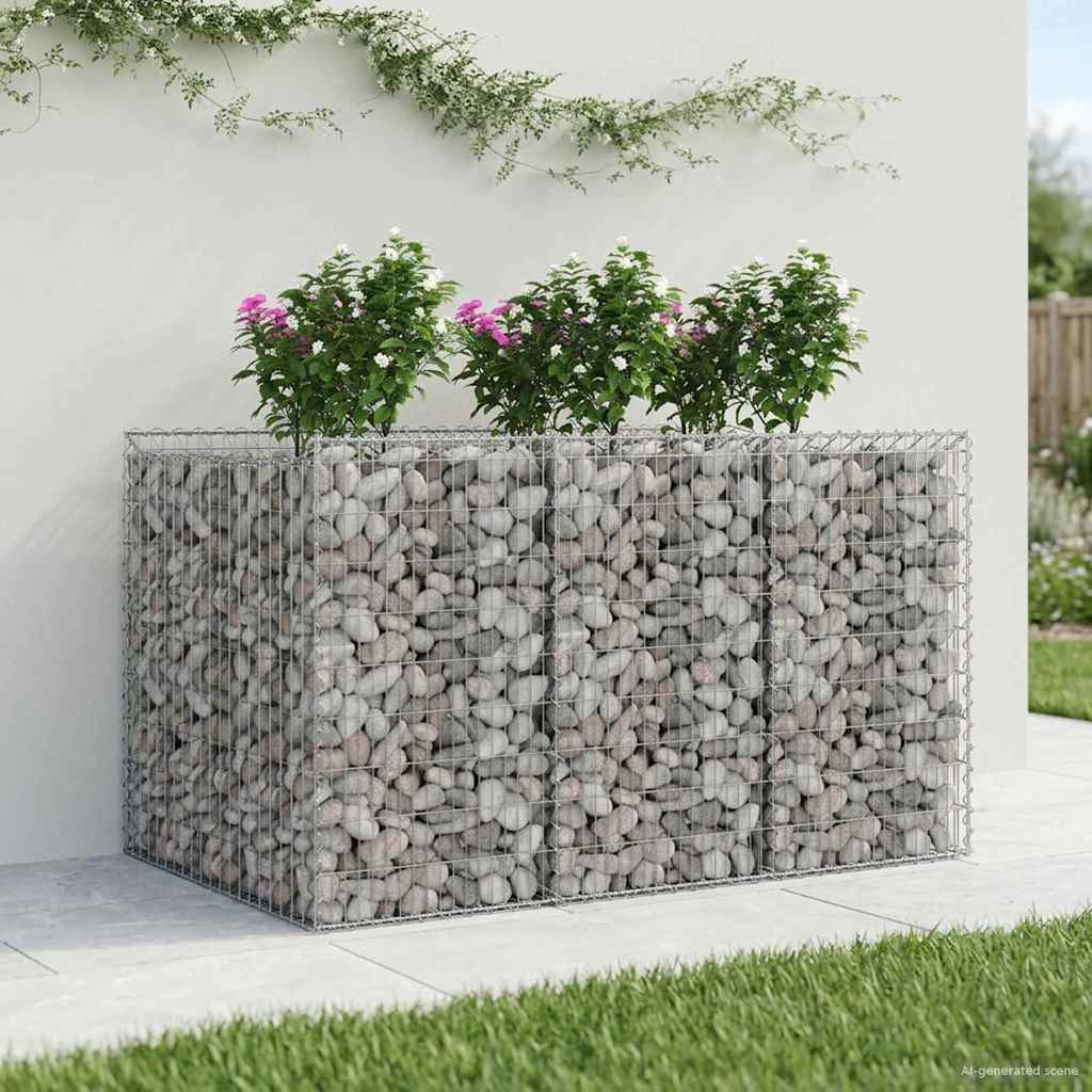 Gabion hevet seng 2 pcs Sølv