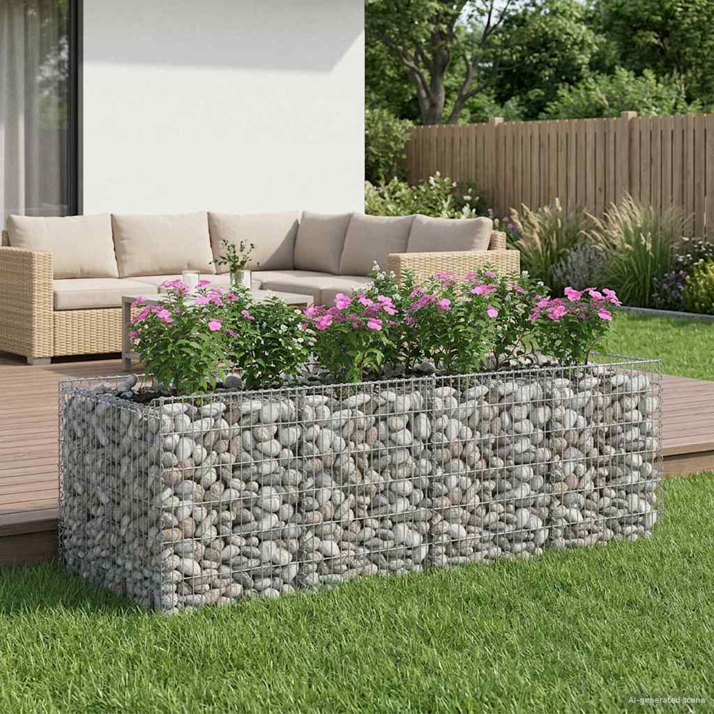 Gabion hevet seng 2 pcs Sølv