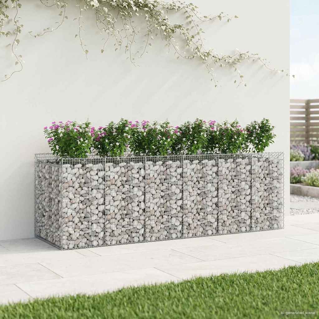 Gabion hevet seng 3 pcs Sølv
