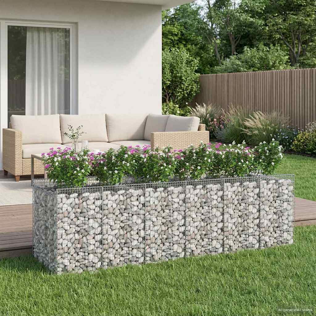 Gabion hevet seng 3 pcs Sølv