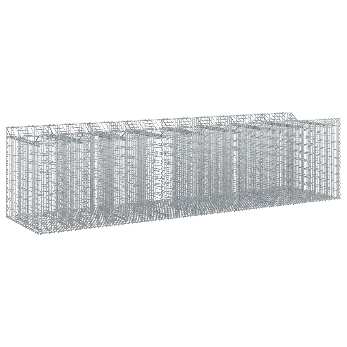 Gabion hevet seng 4 pcs Sølv