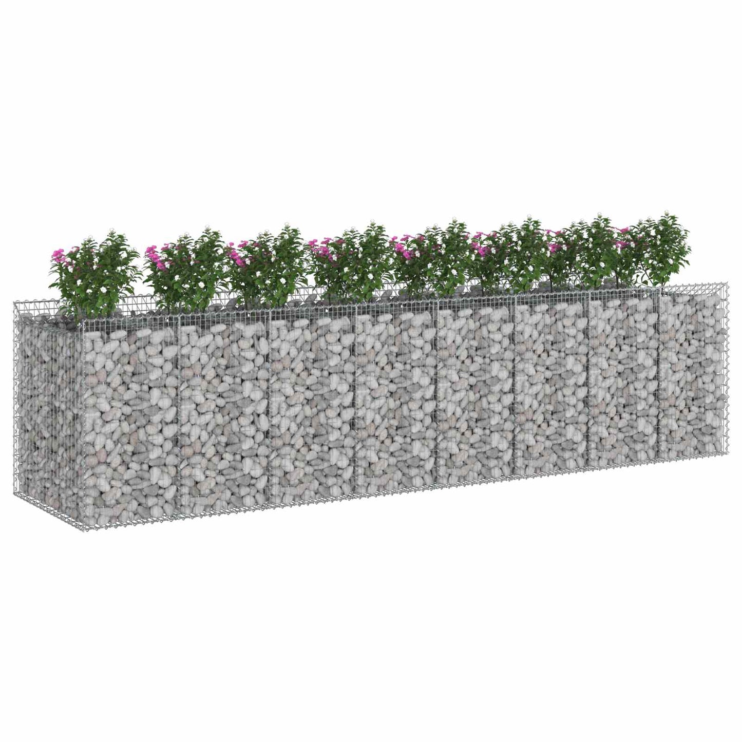 Gabion hevet seng 4 pcs Sølv