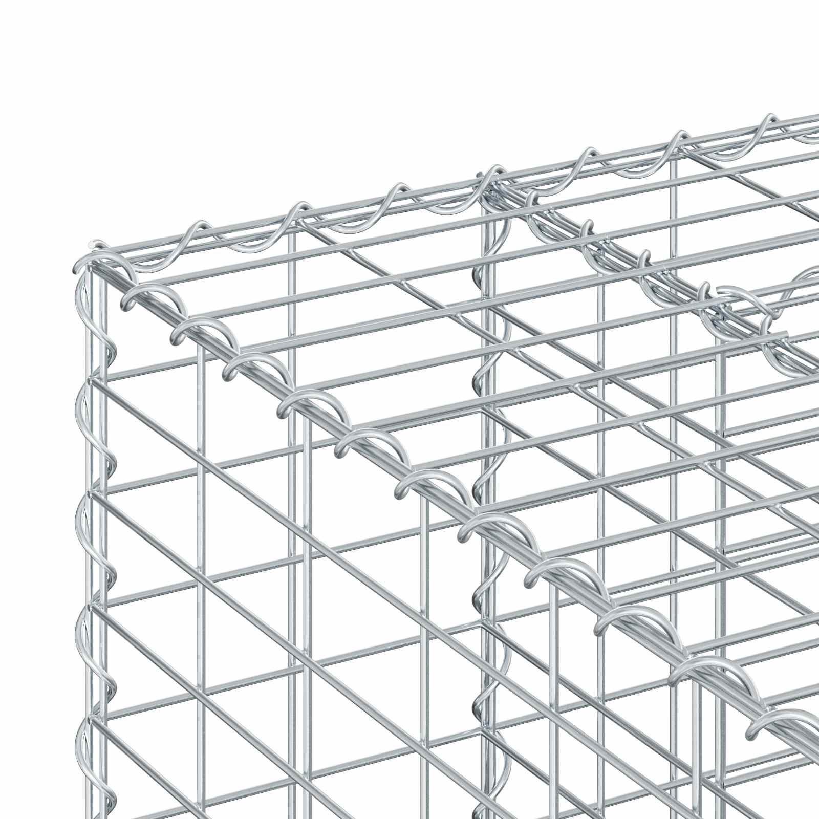 Gabion hevet seng 2 pcs sølv 260 x 60 x 55 cm Galvanisert Stål vidaXL